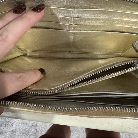 Prada Milano Quilted Metallic Gold Zip-Around Wallet - Picture 10 of 16